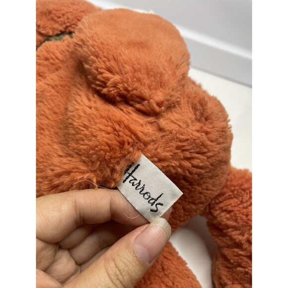 Harrods London Woodland Fox Plush 14” Cinnamon Fur Green Logo Bow soft - Picture 6 of 8